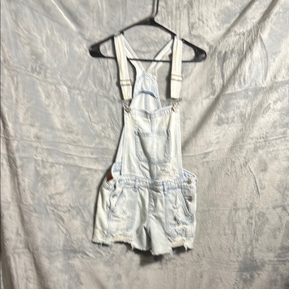 Hollister short‎ overalls light Blue Denim size small Jean shortalls summer